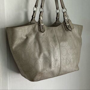Coach Beige Signature Tote Bag